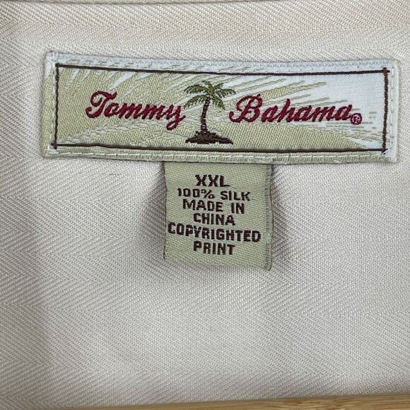 Tommy Bahama Cream Hula Girl Hawaiian Aloha Camp Silk Button Up Shirt 2XL - Picture 4 of 6